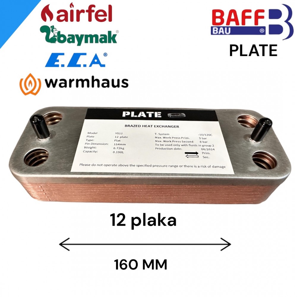 Airfel - warmhaus- baymak 12 plaka Esanjör baff- plate 
