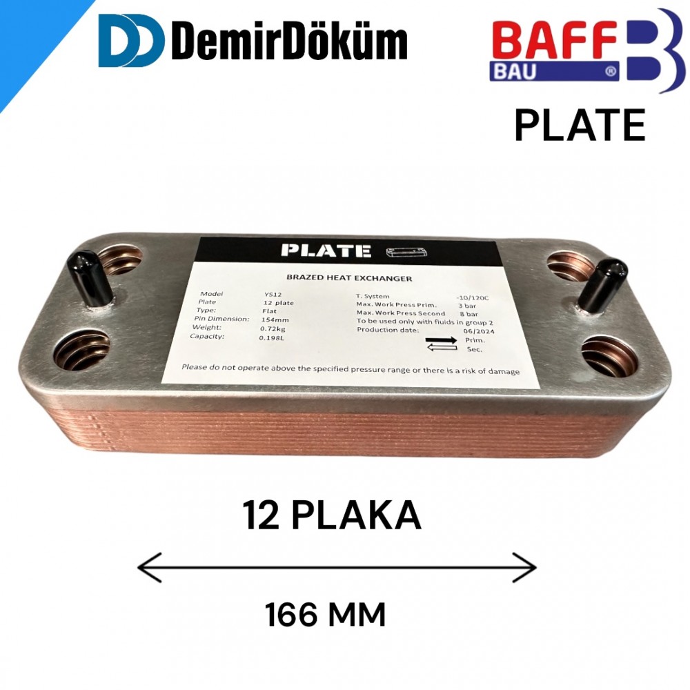 Demirdöküm - Vailant 12 plaka Esanjör baff - plate 