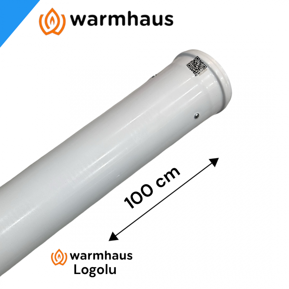 100 cm Yoğuşmalı baca uzatması logolu universal
